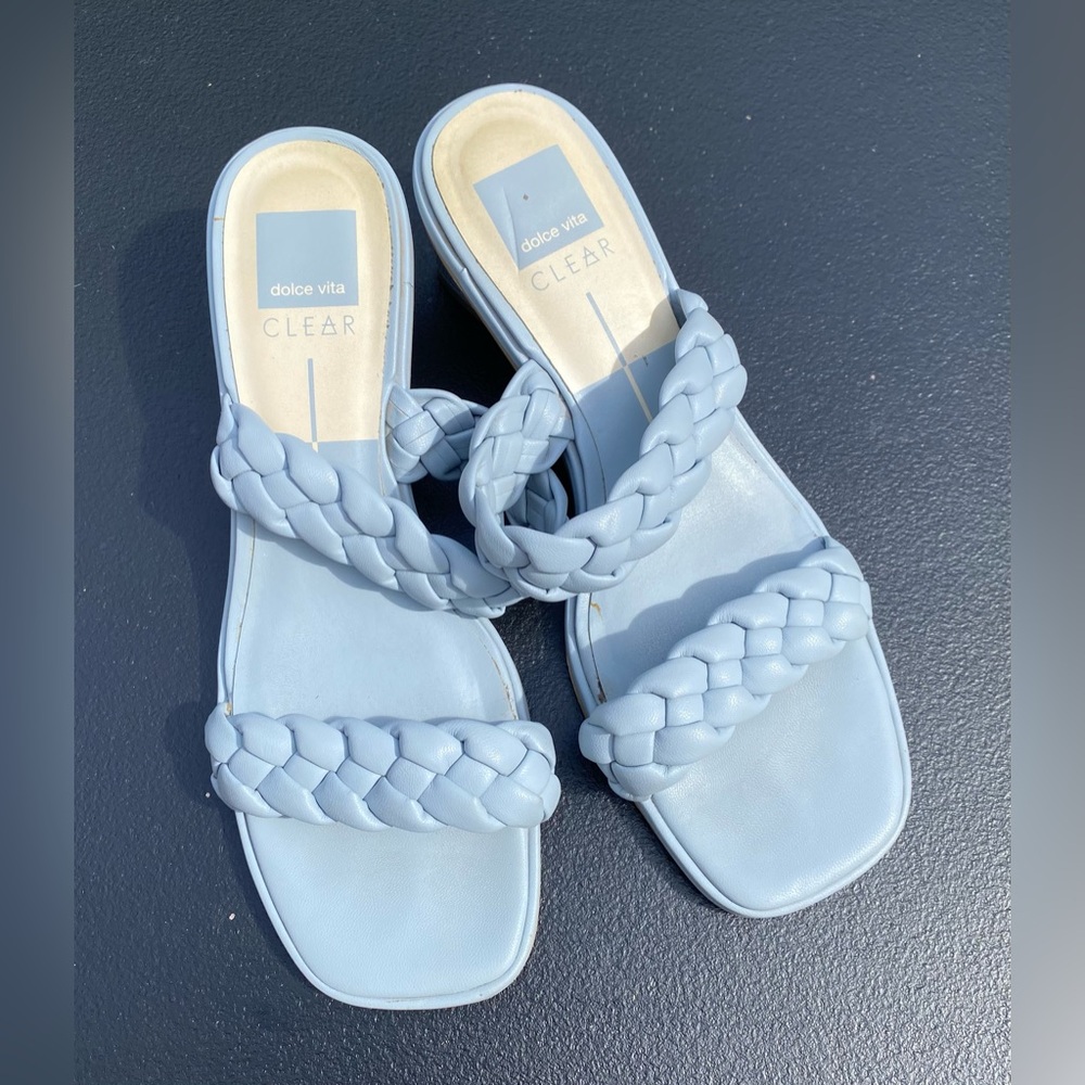 Dolce Vita Light Blue Braided Sandals - Picture 2 of 3